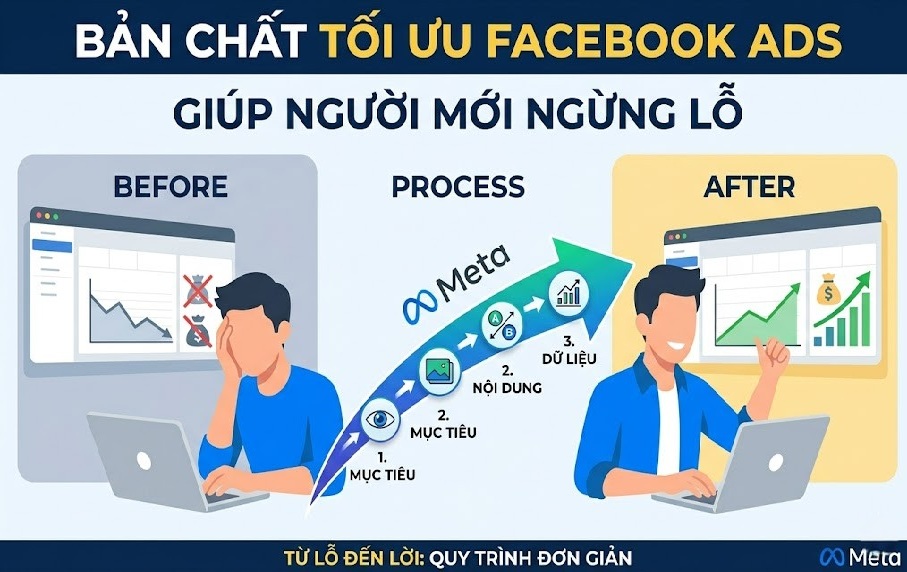 Bản chất tối ưu Facebook Ads giúp người mới ngừng lỗ